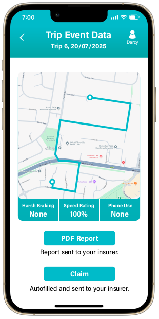 Claims Pre-fill - Stryva App Screen